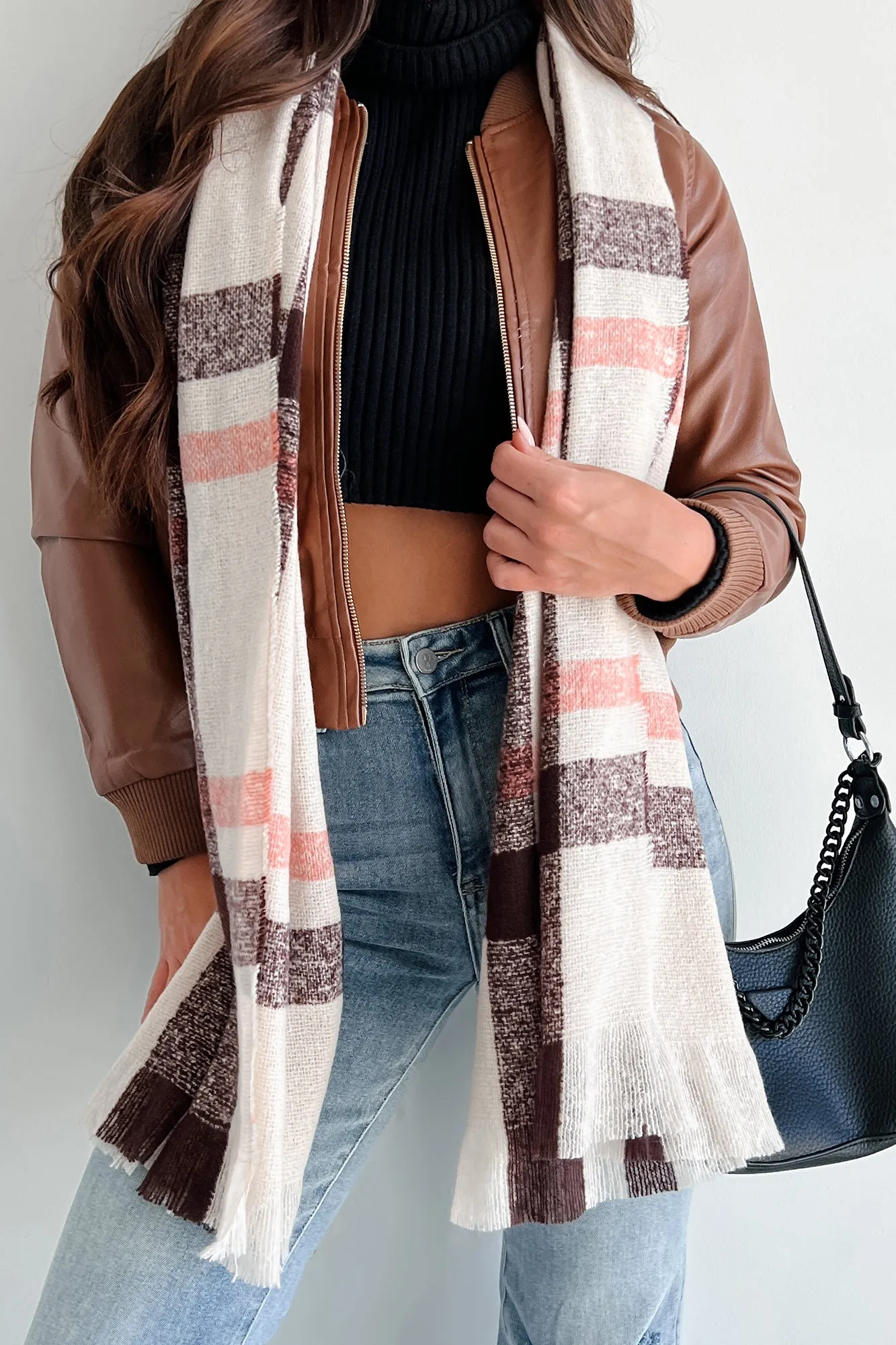 Fall Festivities Plaid Scarf (Beige Multi)