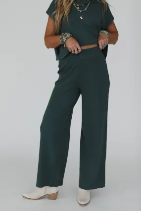 Fall For Me Ribbed Pants - Jade