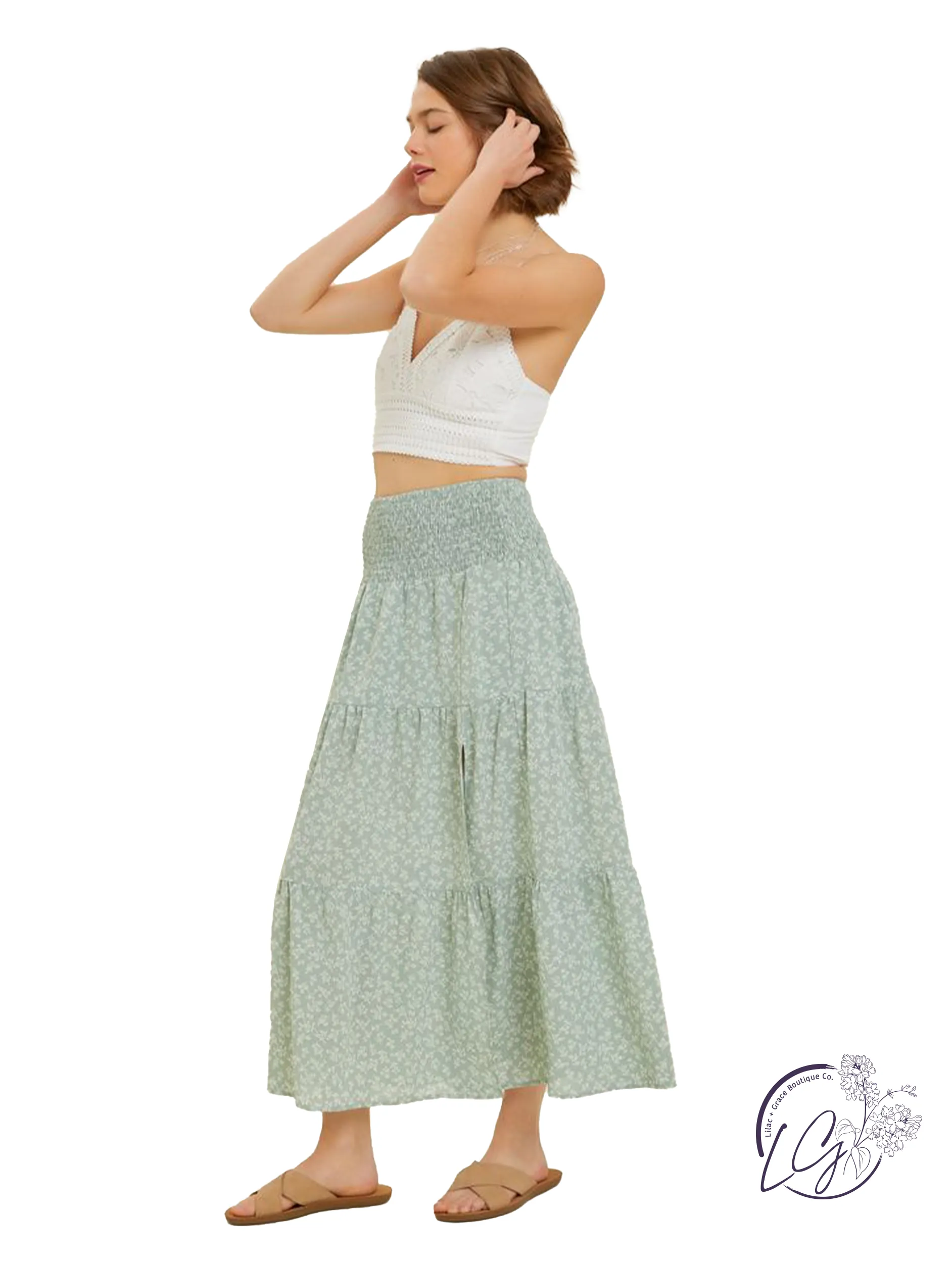 Feel the Breeze Floral Midi Skirt