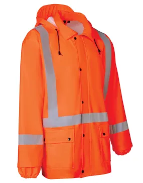 Forcefield Lightweight FR Orange Hi-Vis Safety Rain Jacket 023-8055