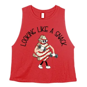 Funny Workout Christmas Tree Cake Tank/ Looking Like A Snack Crop Tank