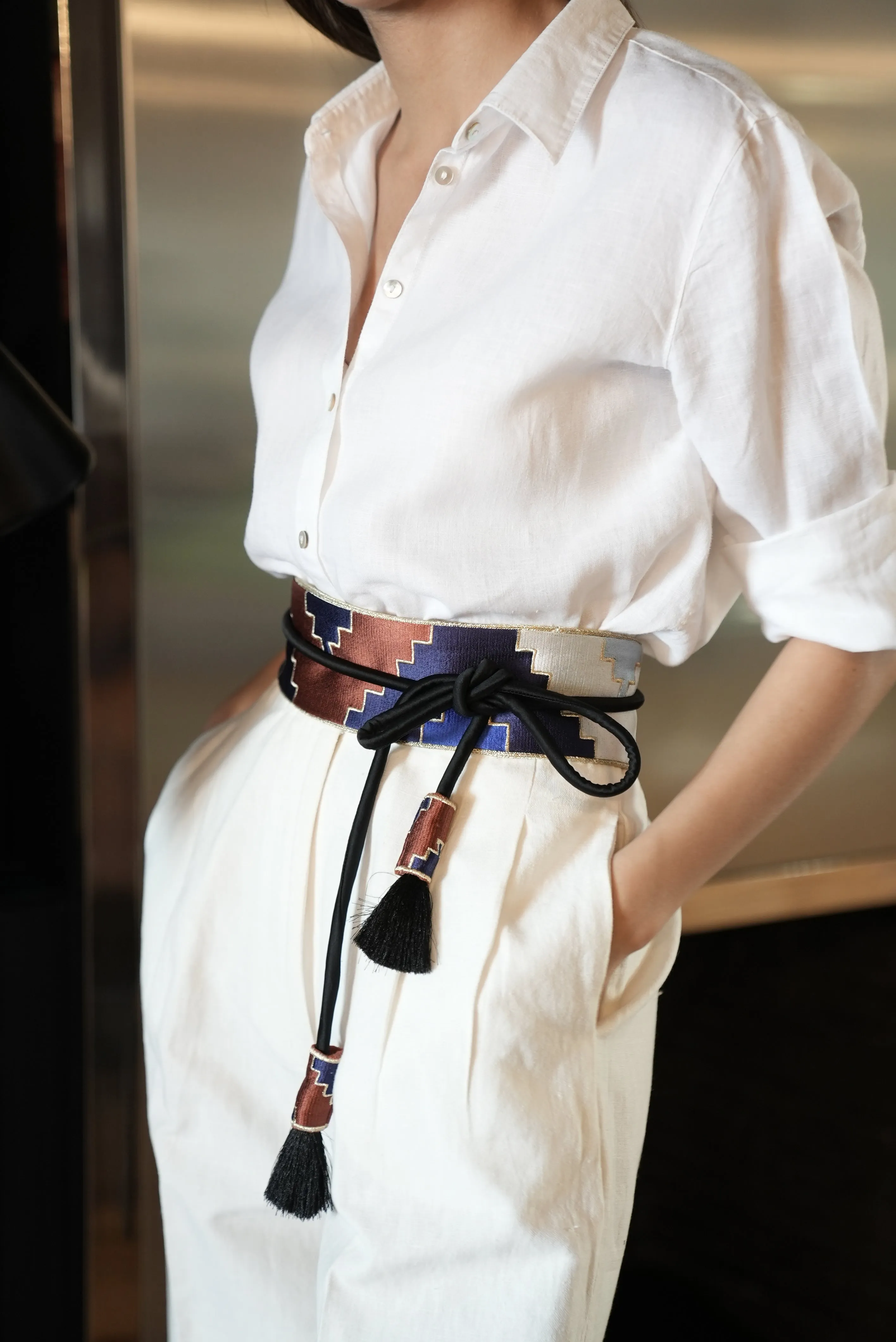 Gileva Belt- Blue & Brick