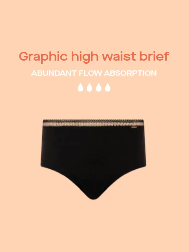 Graphic High Waist Period Pants