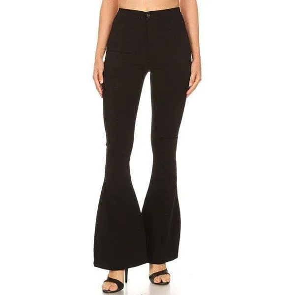 High waist super stretch disco bell bottom pants