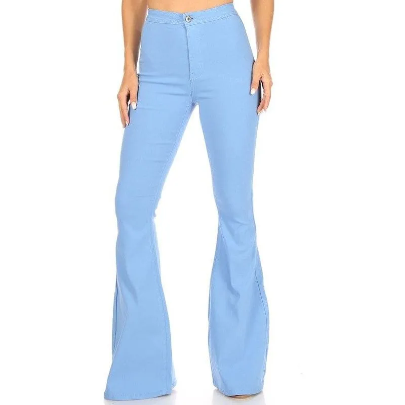 High waist super stretch disco bell bottom pants