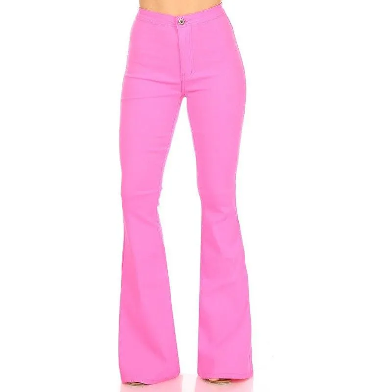 High waist super stretch disco bell bottom pants