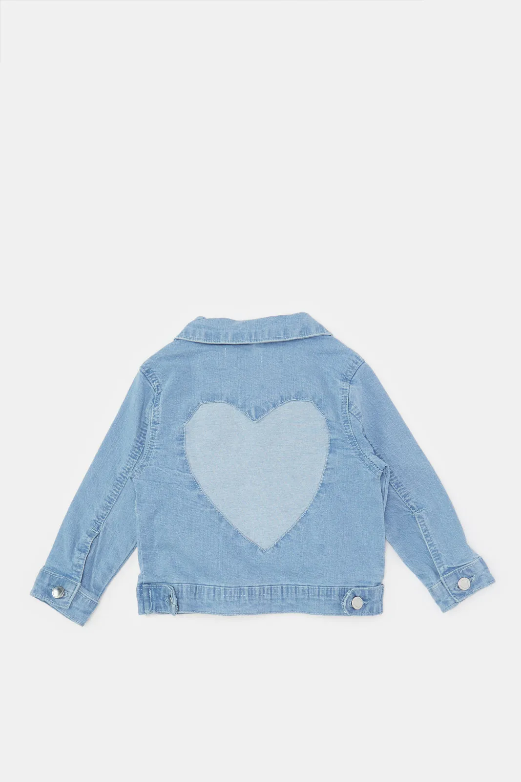 Infant Girls Blue Denim Heart Patch Jacket