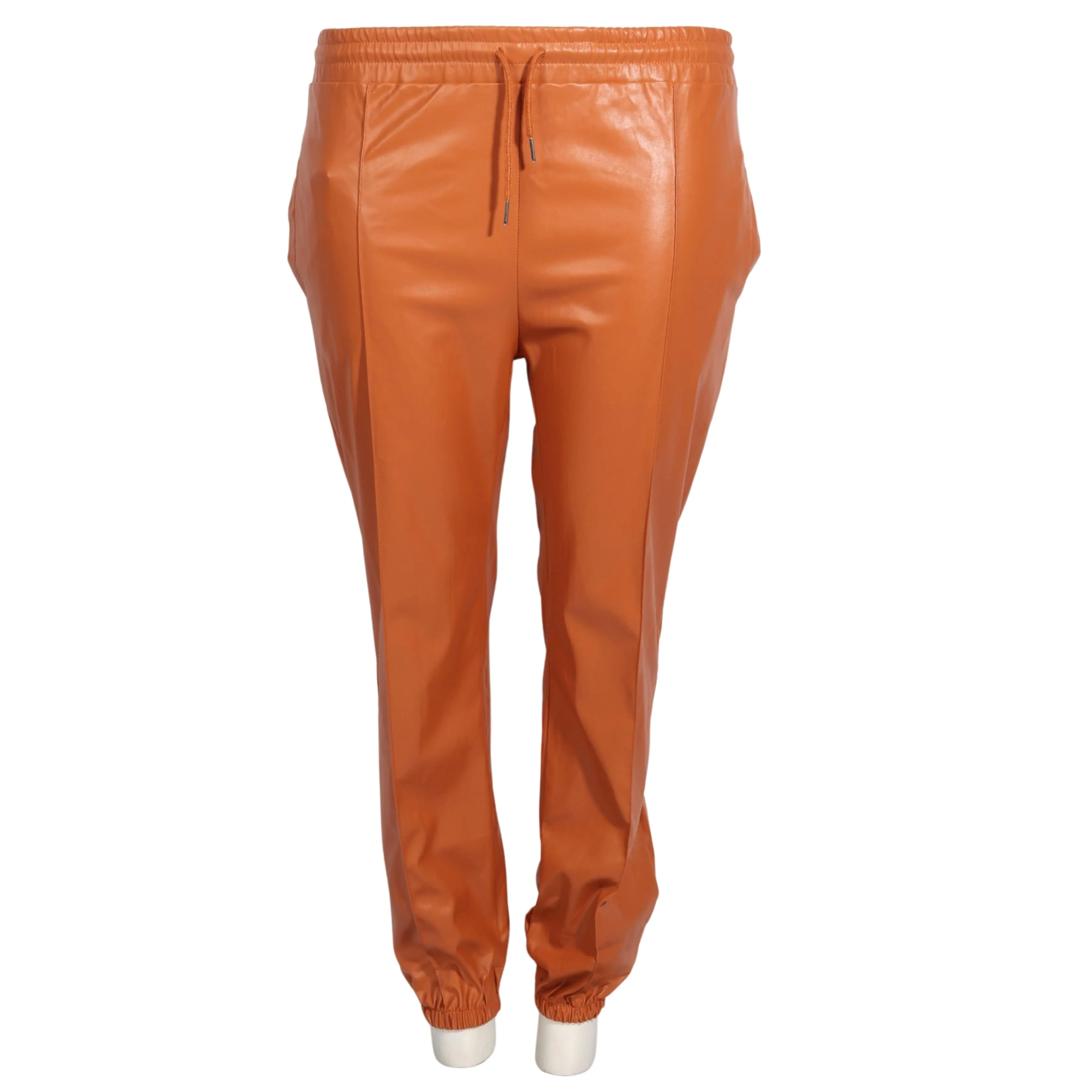 Leather Pants Drawstring Elastic High Waist