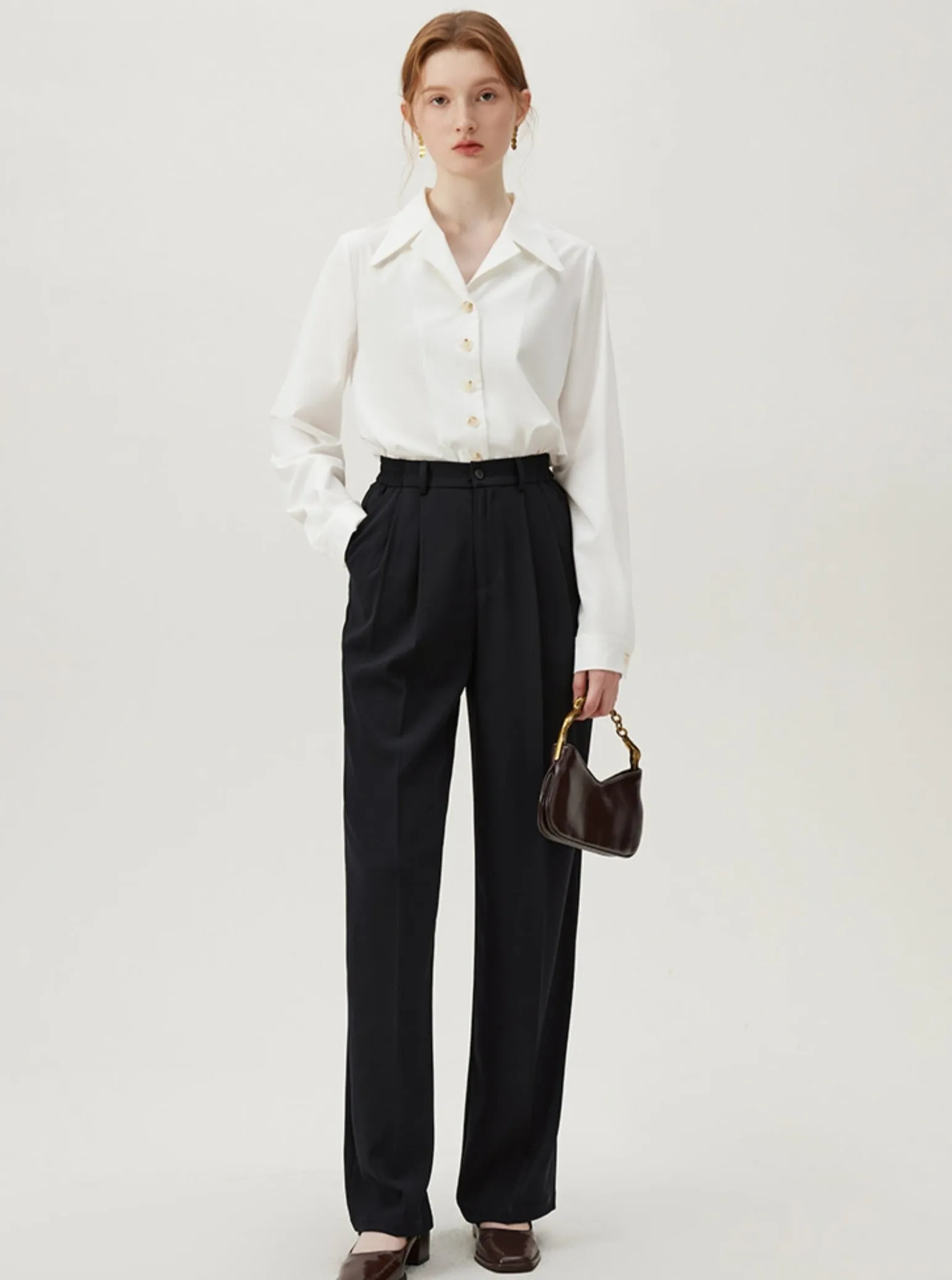 Loose High Waist Straight Pants