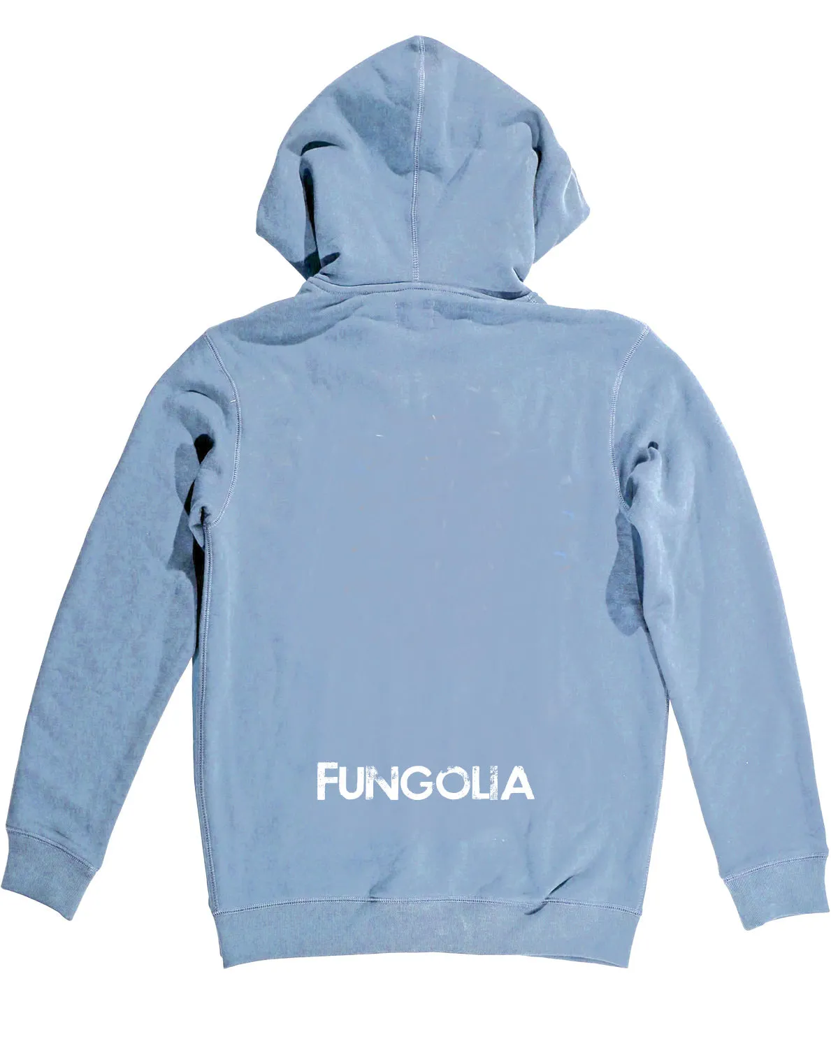 <A 000a001y6c6>Fungolia Big Hood Fleece Zip Hoodie - WBF feathers (Dusty Blue)