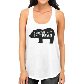 Mama Bear Womens White Unique Design Tanks Cute Gift Ideas For Moms