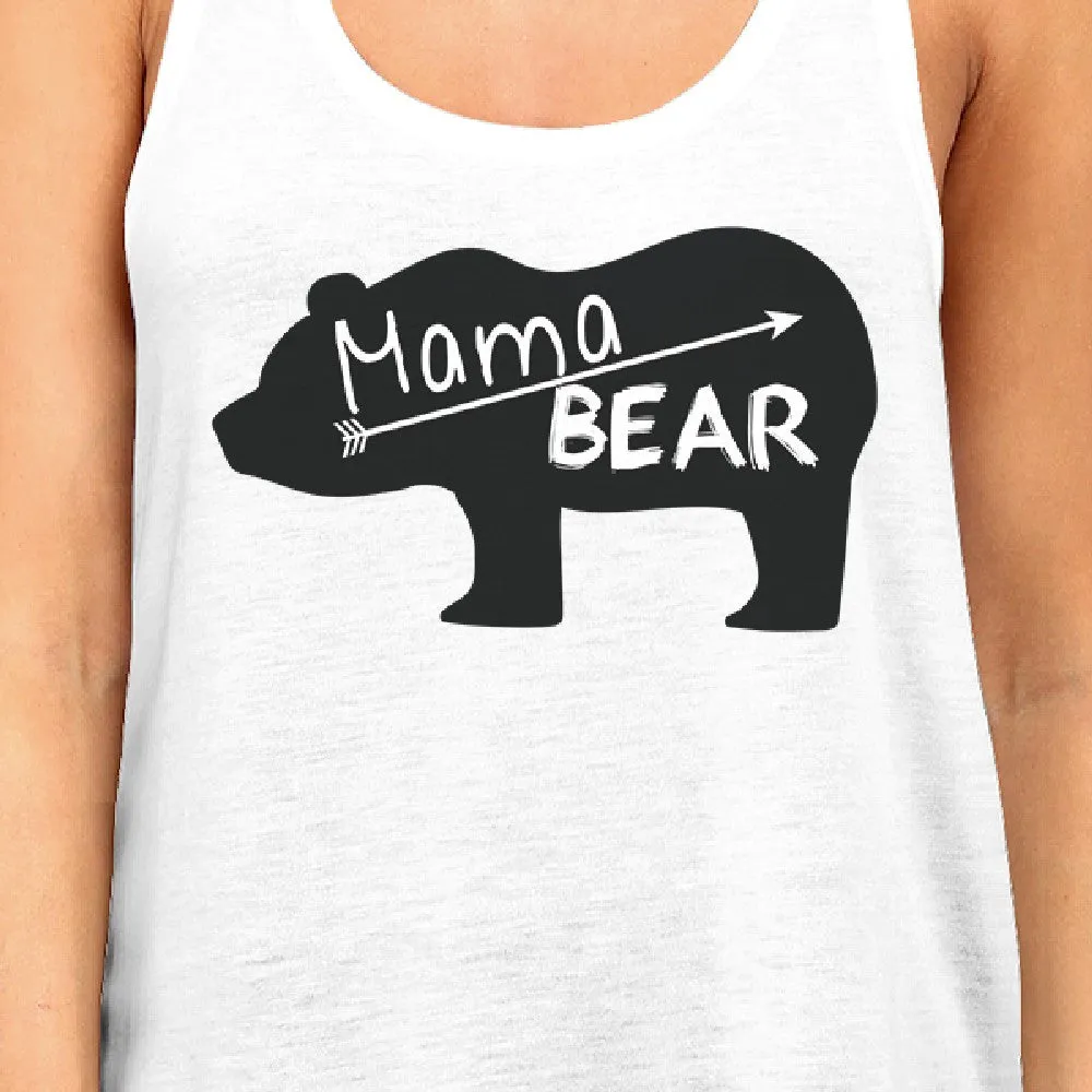 Mama Bear Womens White Unique Design Tanks Cute Gift Ideas For Moms