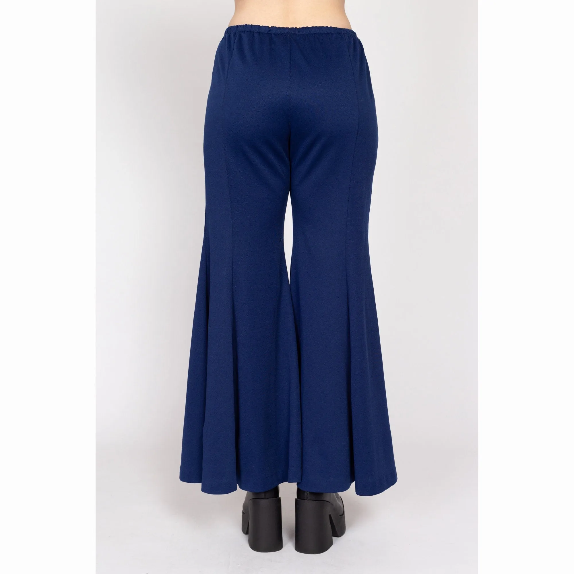 Medium 70s Navy Blue Bell Bottom Pants