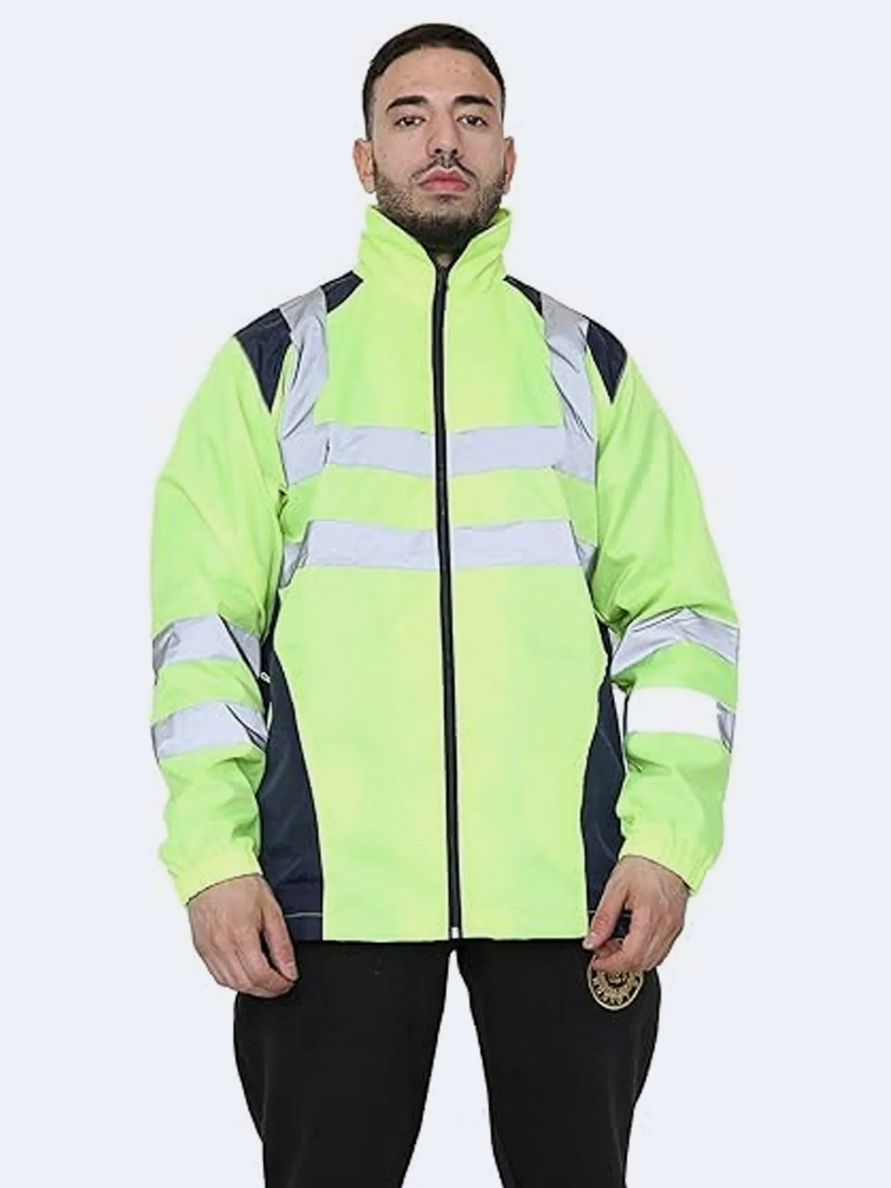 Men High Visibility Waterproof Workwear Rain Jacket