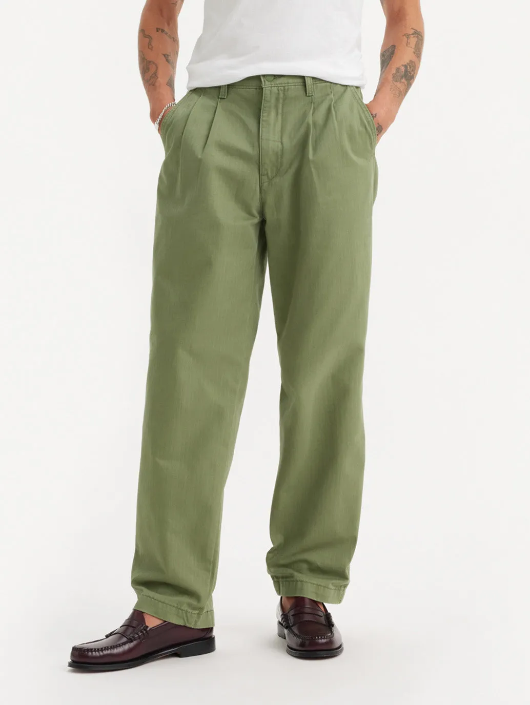 Men's Olive Regular Fit Chinos