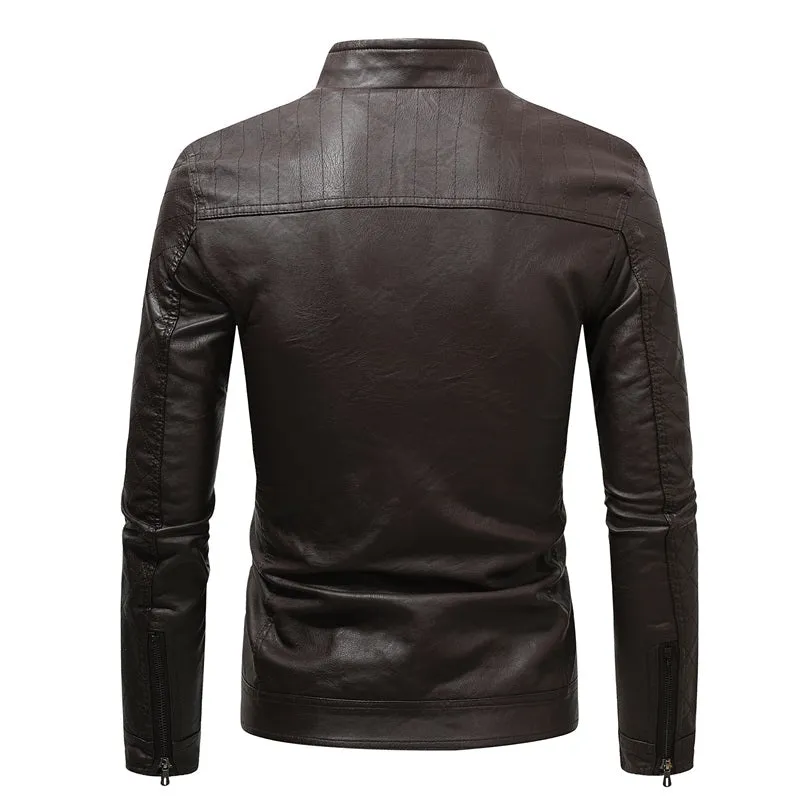 Men's Soft PU Leather Jacket Slim Fit Stylish Coat Blazer  | JK87