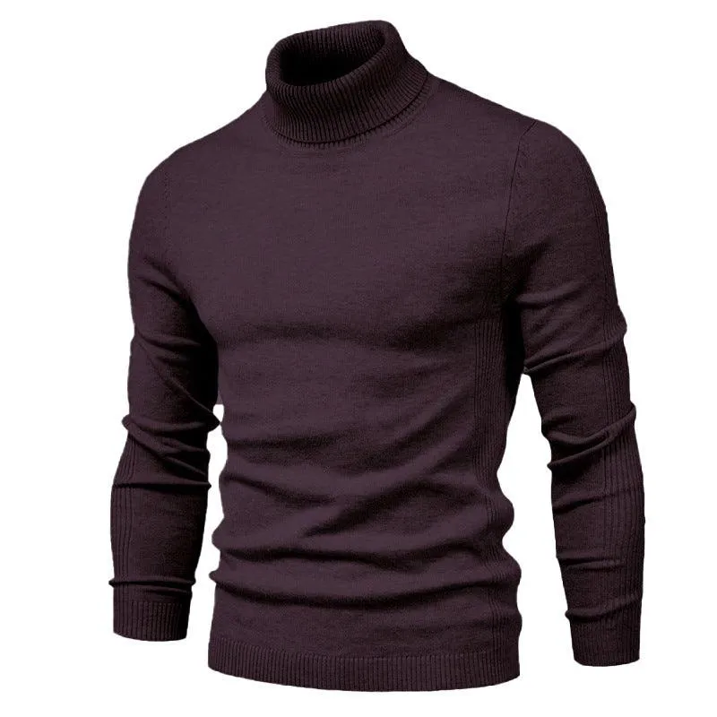 Men's Solid Color Pullover Sweater Foreign Trade Turtleneck Men's Casual Sweater