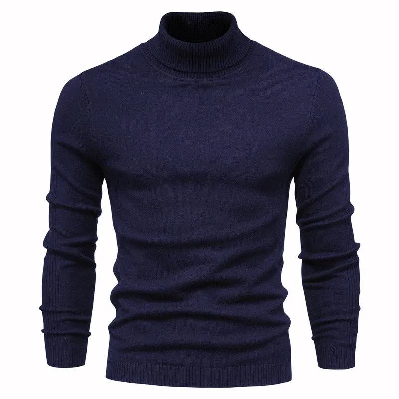 Men's Solid Color Pullover Sweater Foreign Trade Turtleneck Men's Casual Sweater