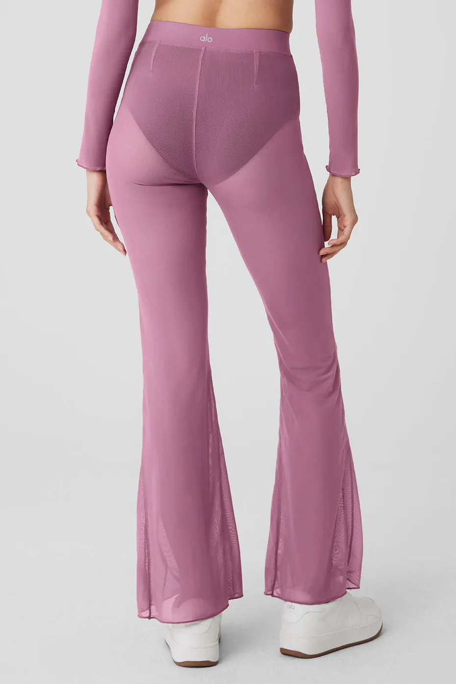 Mesh High-Waist Flicker Pant - Soft Mulberry