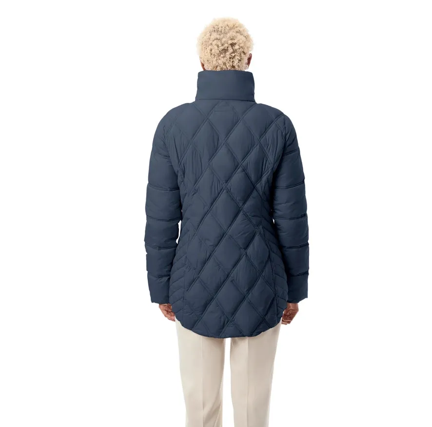 Mix Quilt Puffer Jacket Petrol Blue