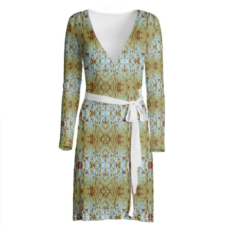 Murky Day Water Wrap Dress