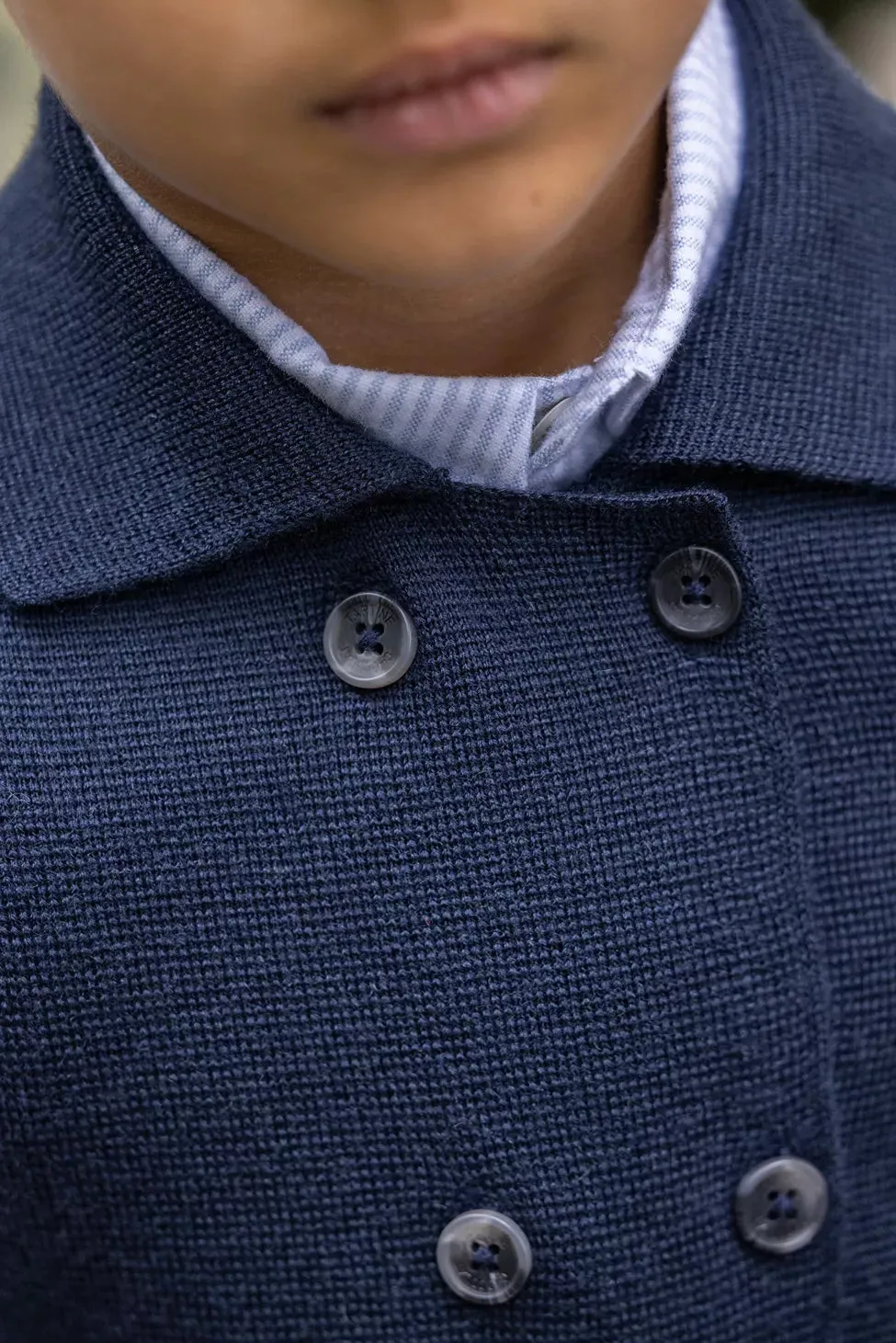 Navy Double Breasted Cardigan - Tartine et Chocolat