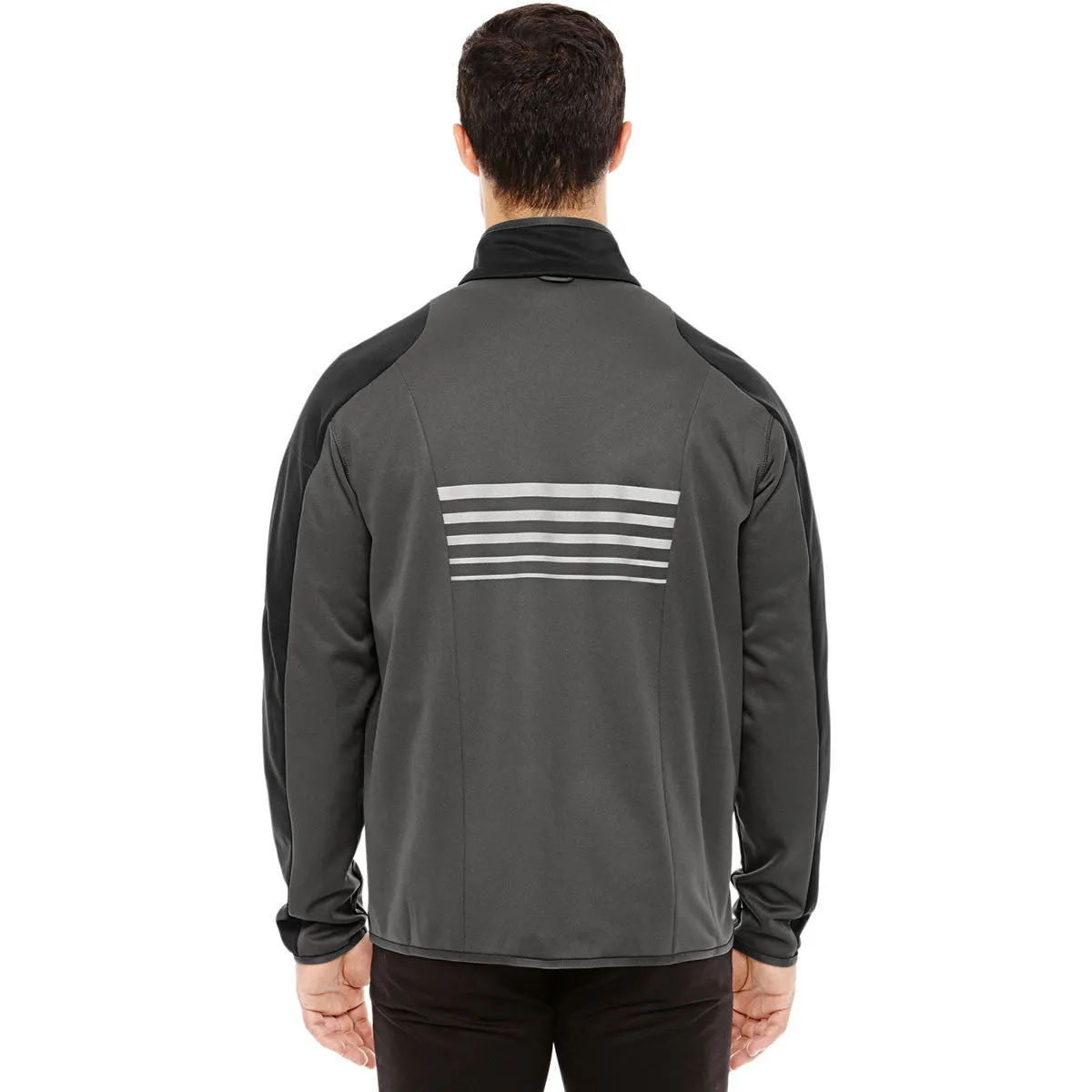 North End Men's Black/Dark Graphite Heather Colorblock Performance Fleece Jacket