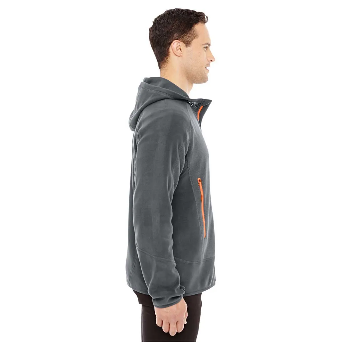 North End Men's Carbon/Orange Soda Vortex Polartec Active Fleece Jacket