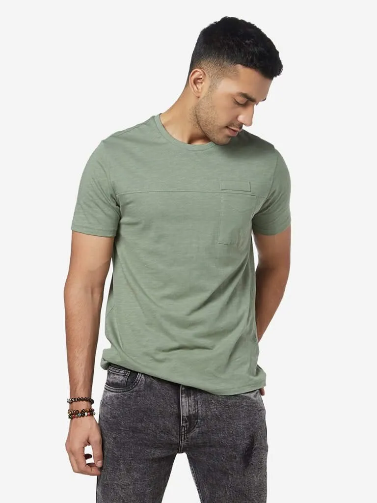 Nuon Light Olive Slim-Fit Cotton T-Shirt