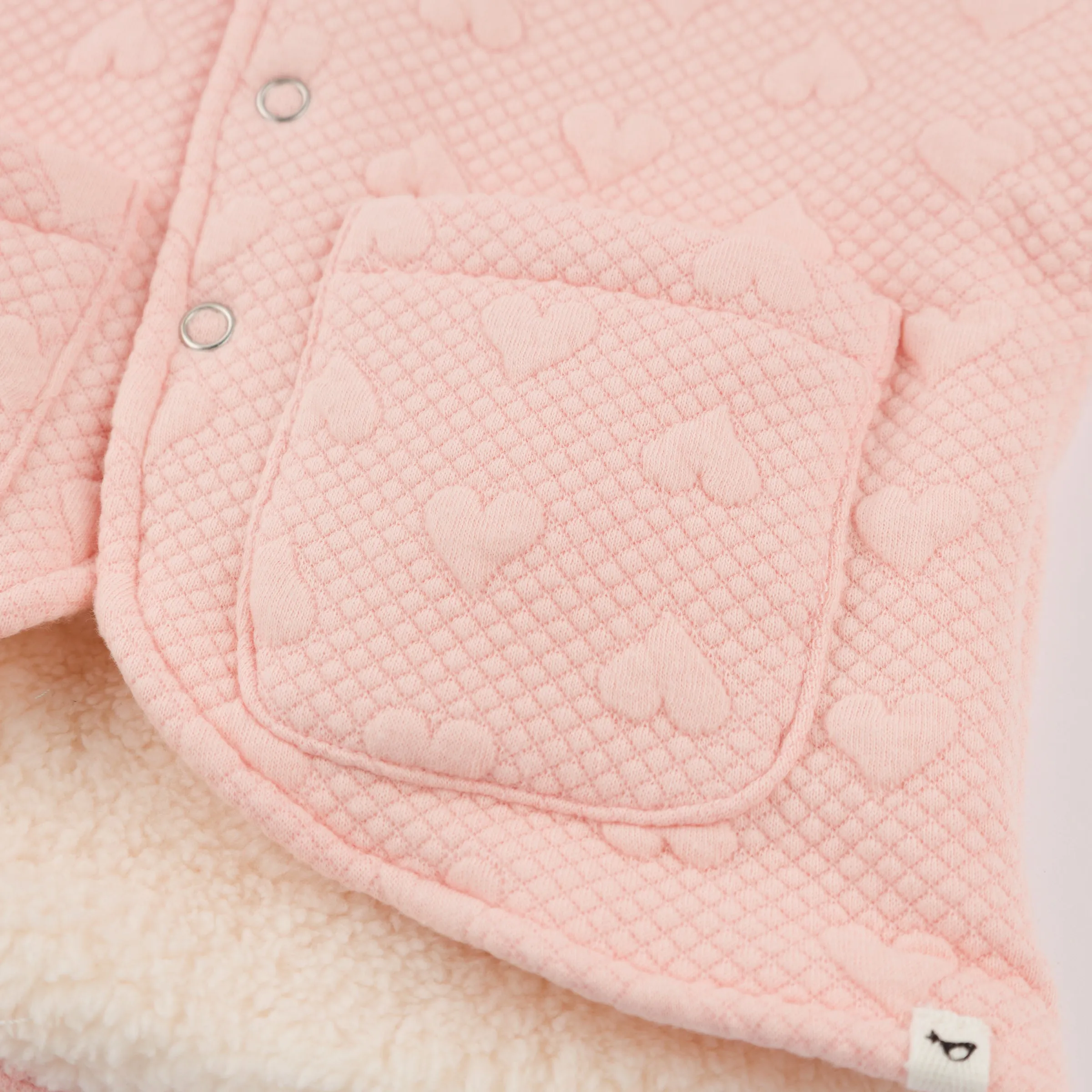 oh baby! Winter Snowdrift Hoodie Jacket with Cream Lining - Pucker Heart - Pale Pink