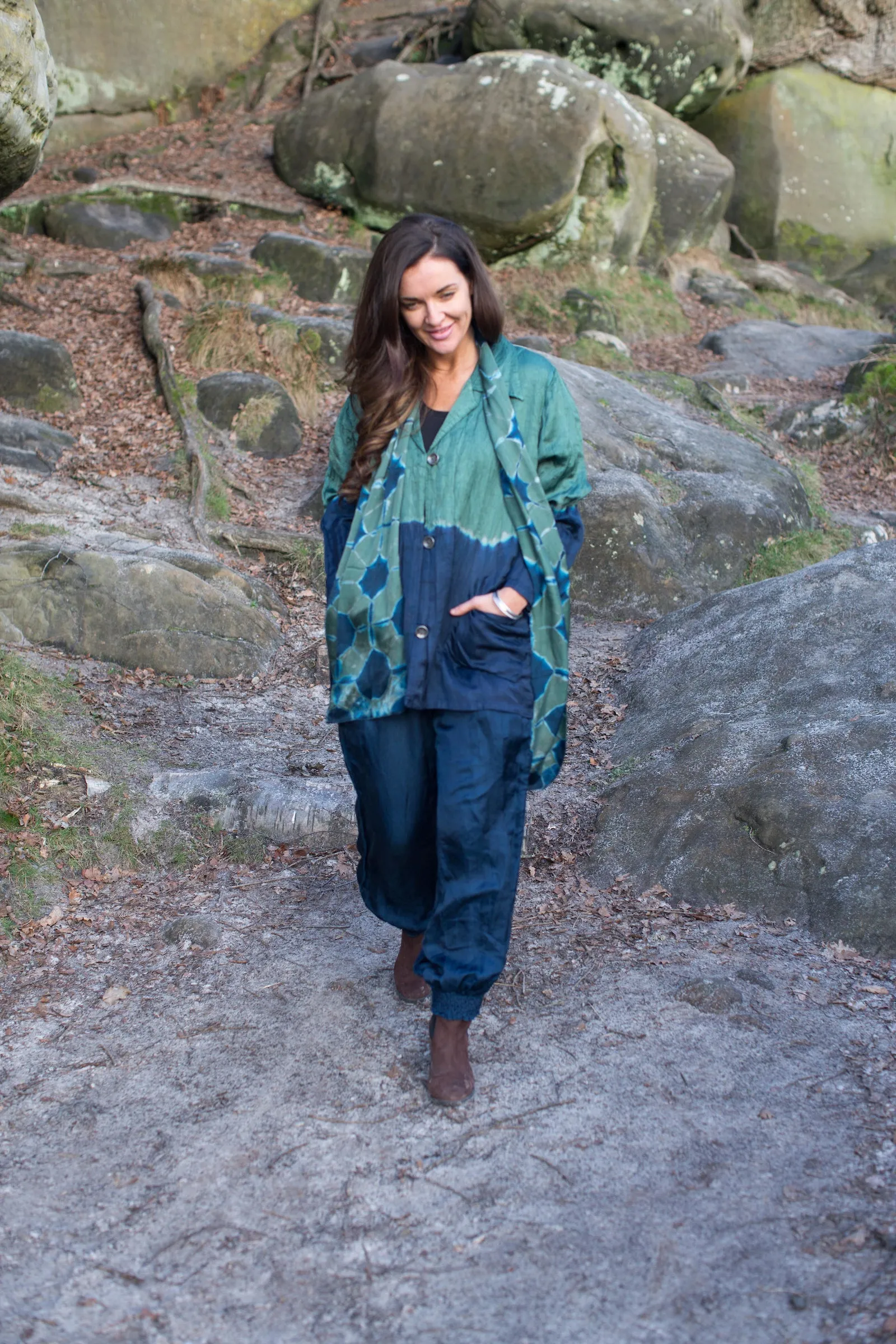 Omar Jacket Ombre Dye in Bamboo Linen