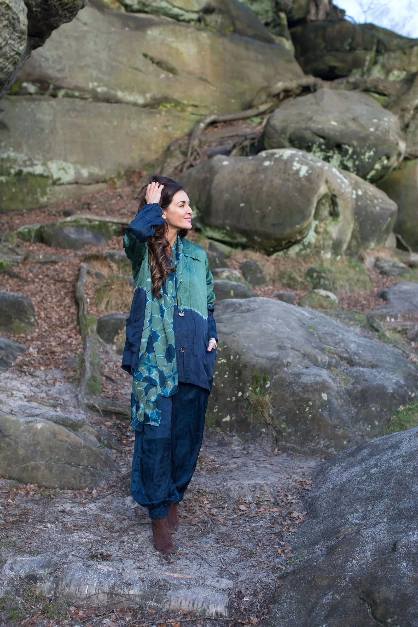 Omar Jacket Ombre Dye in Bamboo Linen