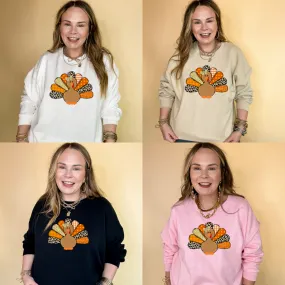 Online Exclusive | Patched Turkey with Bow Graphic Sweatshirt in Multiple Color Options