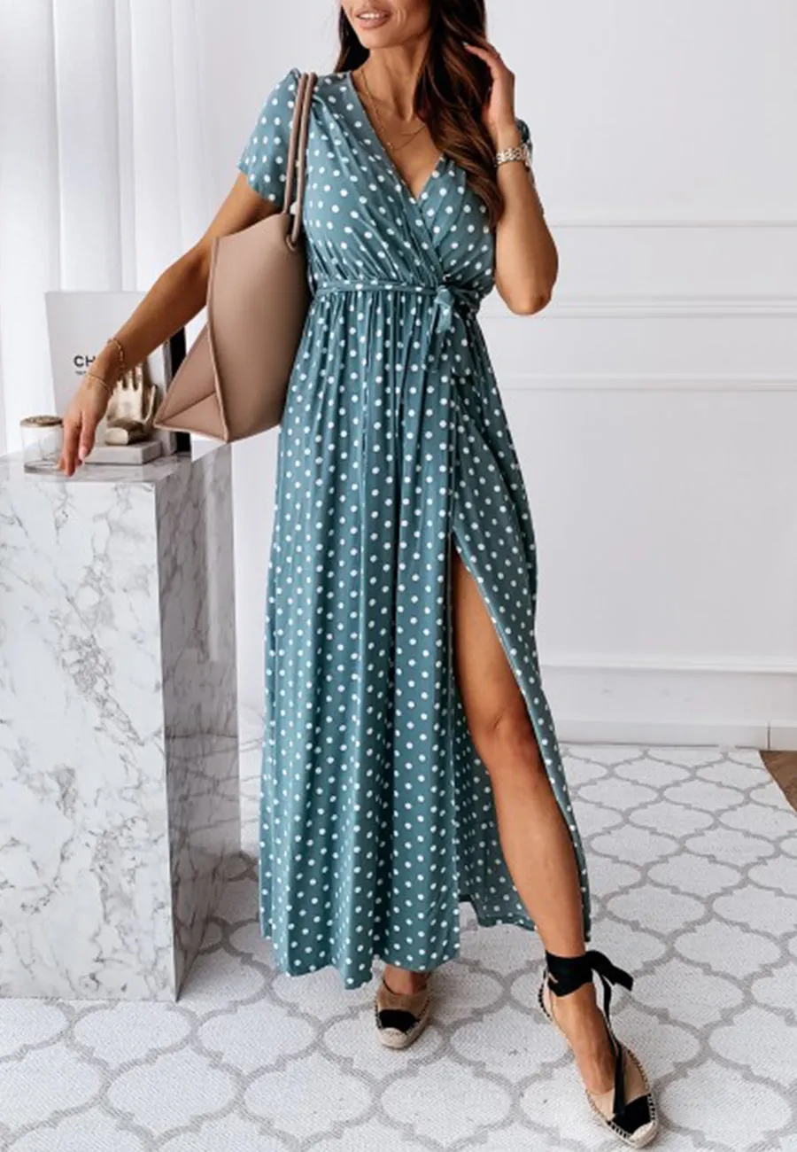 Polka Dot Wrap Dress | S-2XL