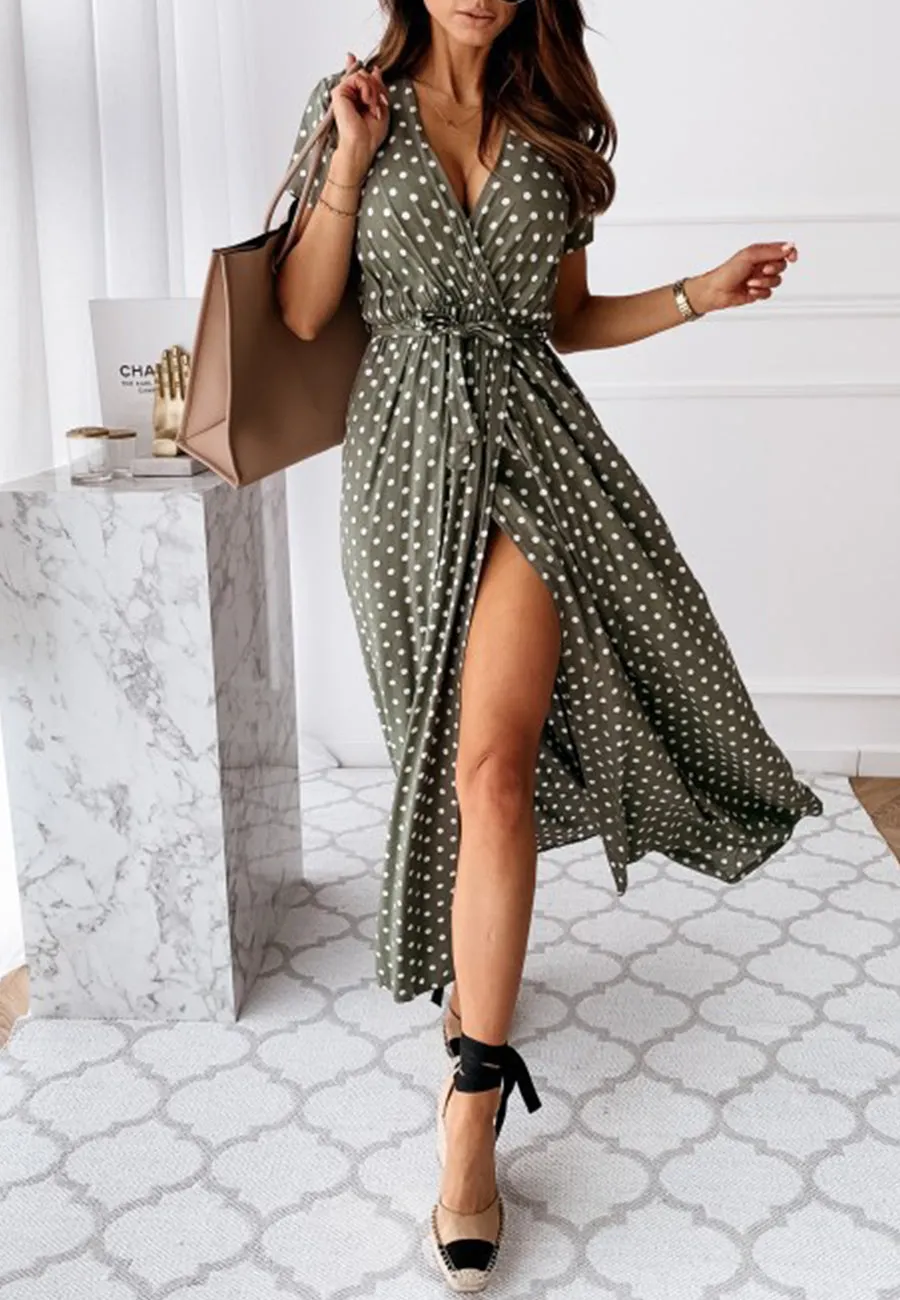 Polka Dot Wrap Dress | S-2XL