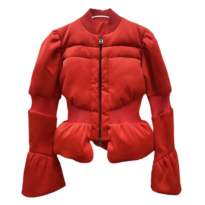 Pre Order:  Cotton-Padded Flare Sleeves Quilt Short Jacket