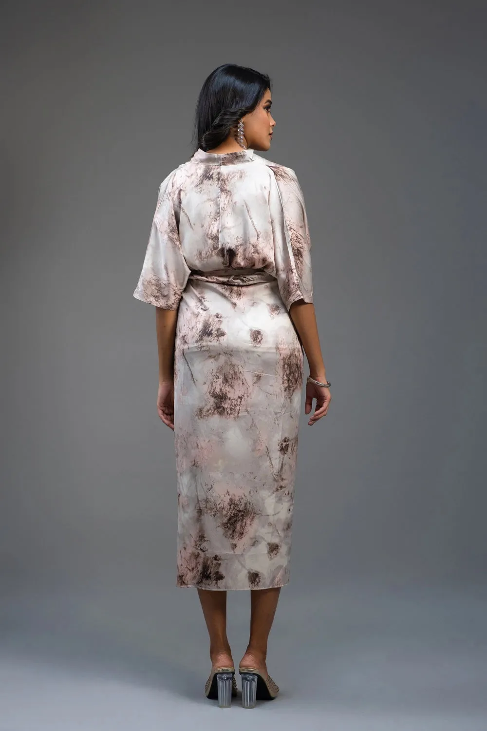 Premium Silk Printed Wrap Dress