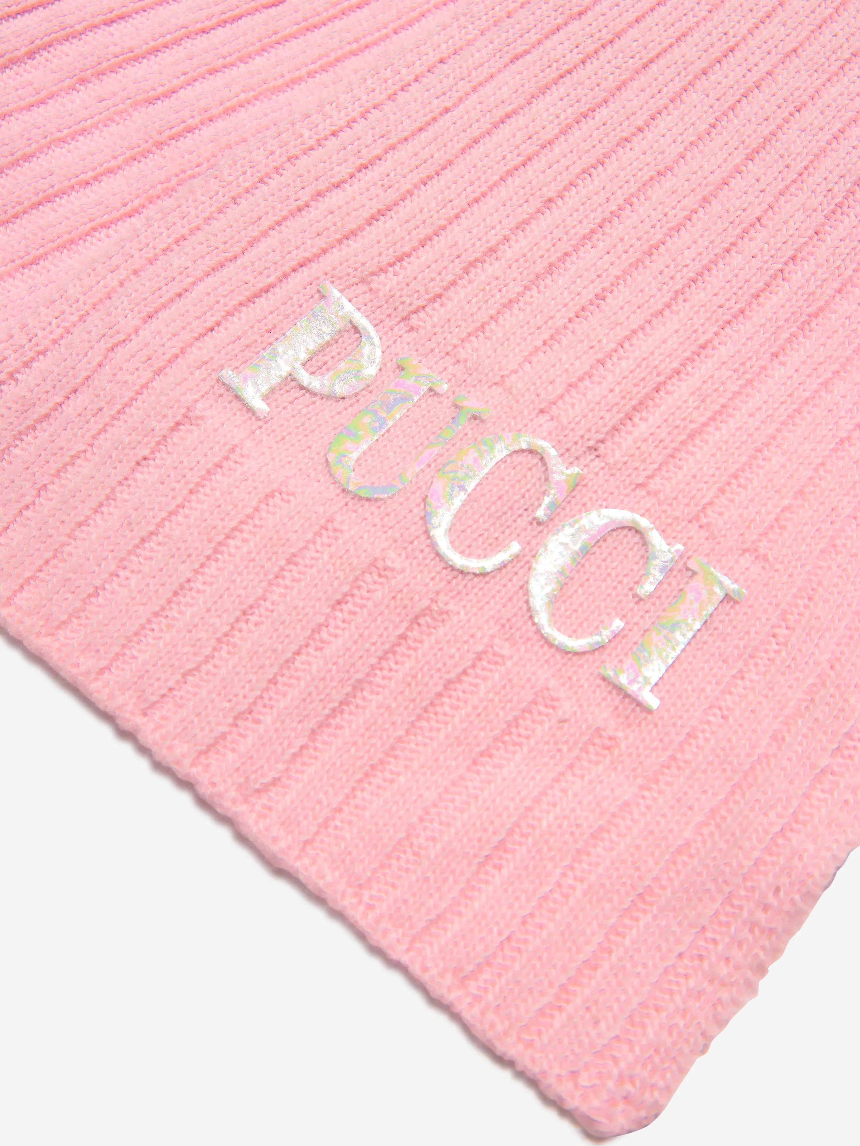 Pucci Baby Girls Merino Wool Logo Scarf