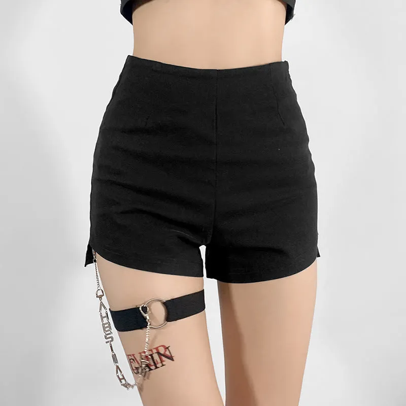 Pure Color Slim High Waist Fashion Sexy Casual Shorts