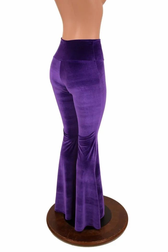 Purple Velvet High Waist Solar Flares