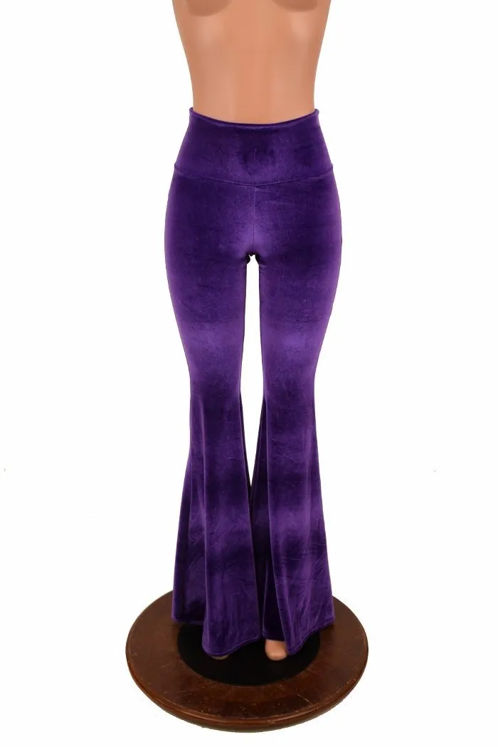 Purple Velvet High Waist Solar Flares