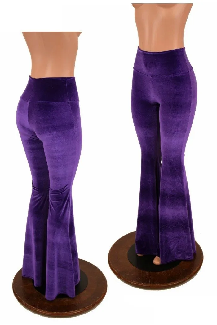 Purple Velvet High Waist Solar Flares