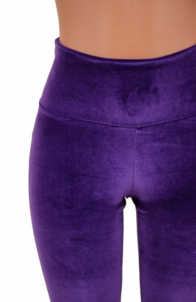 Purple Velvet High Waist Solar Flares