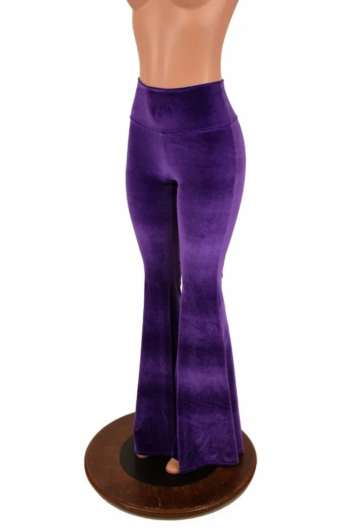 Purple Velvet High Waist Solar Flares