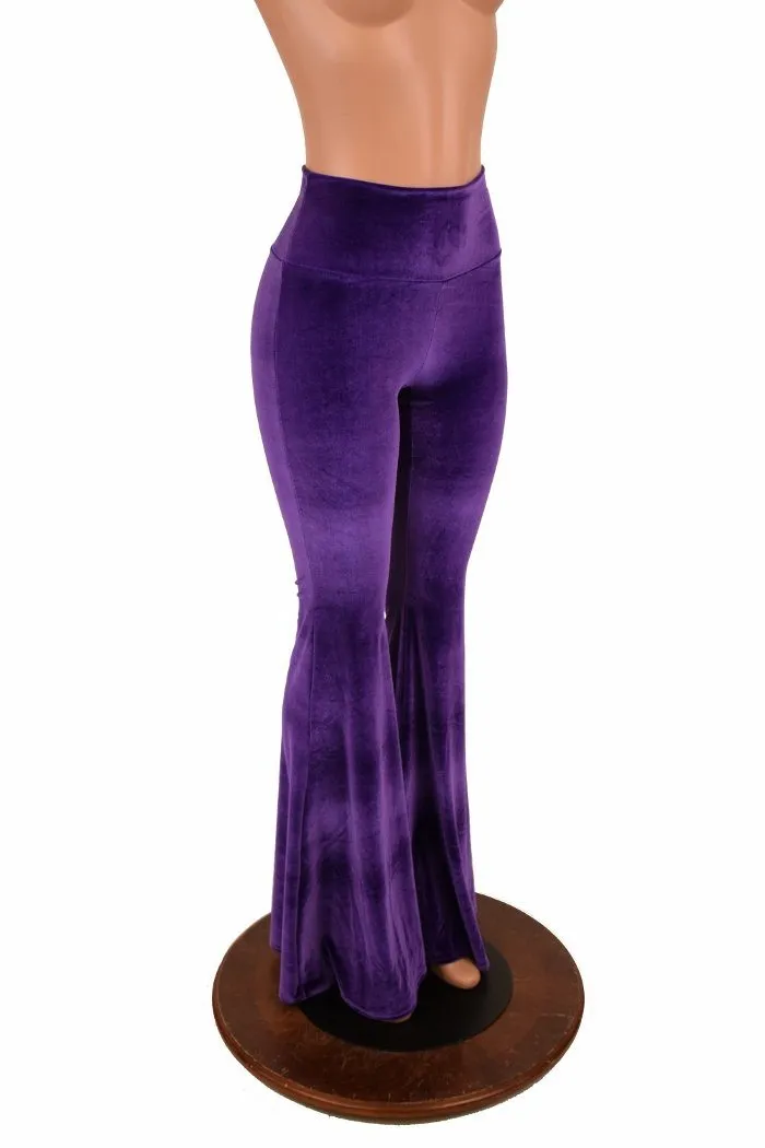 Purple Velvet High Waist Solar Flares