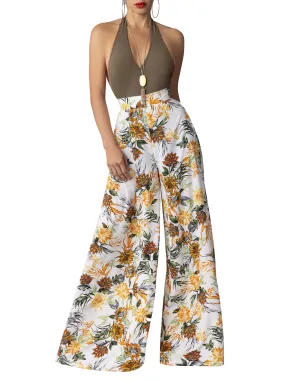 "Savannah" Print Wide Leg Pants