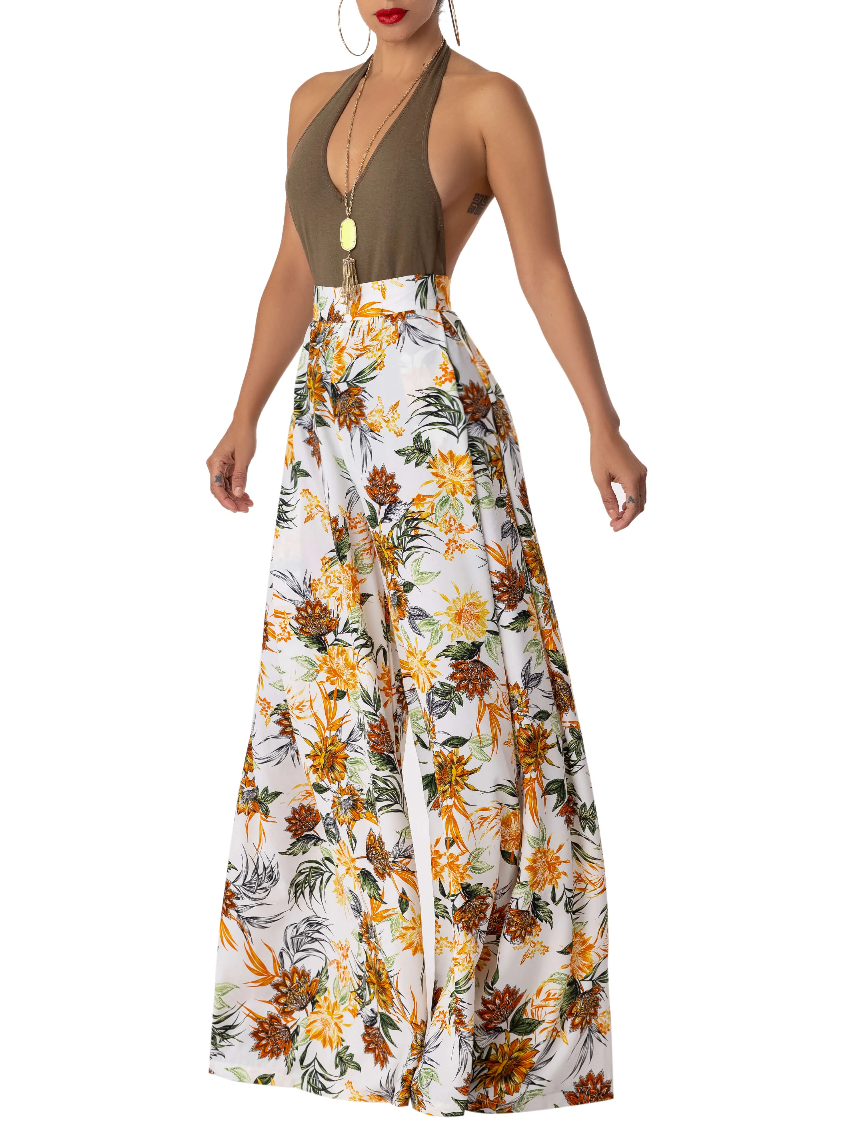 "Savannah" Print Wide Leg Pants