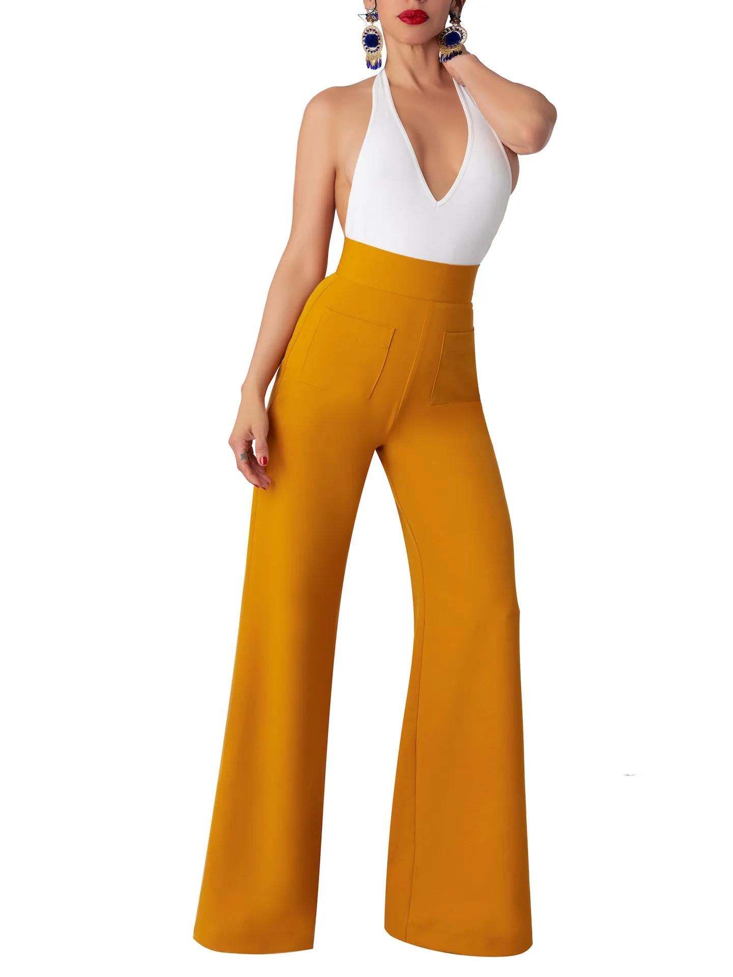 "Yuzu" Mustard High Waist Pants