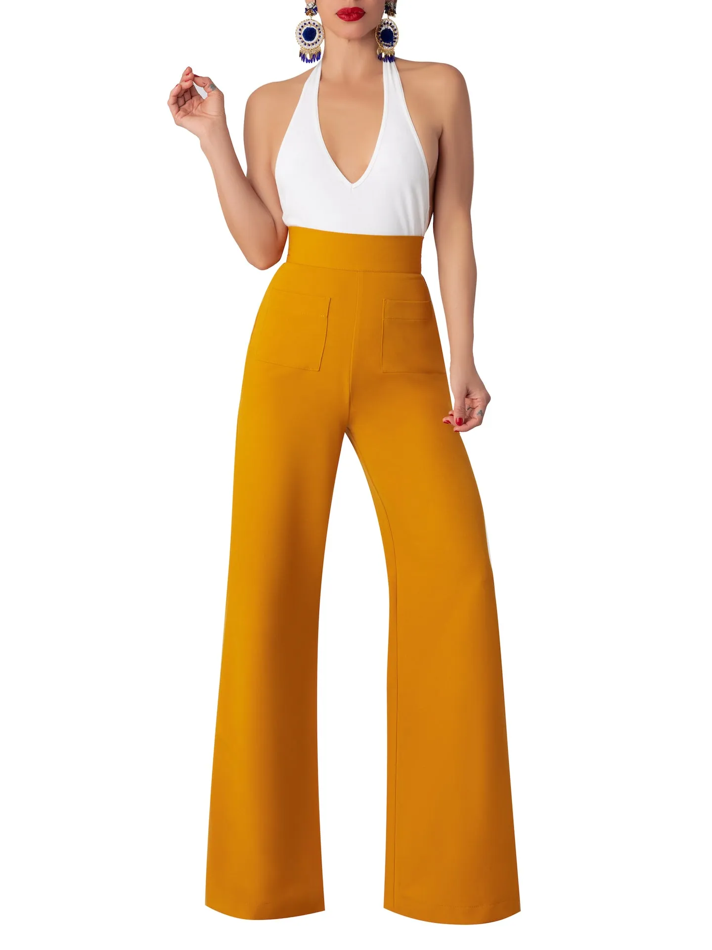 "Yuzu" Mustard High Waist Pants