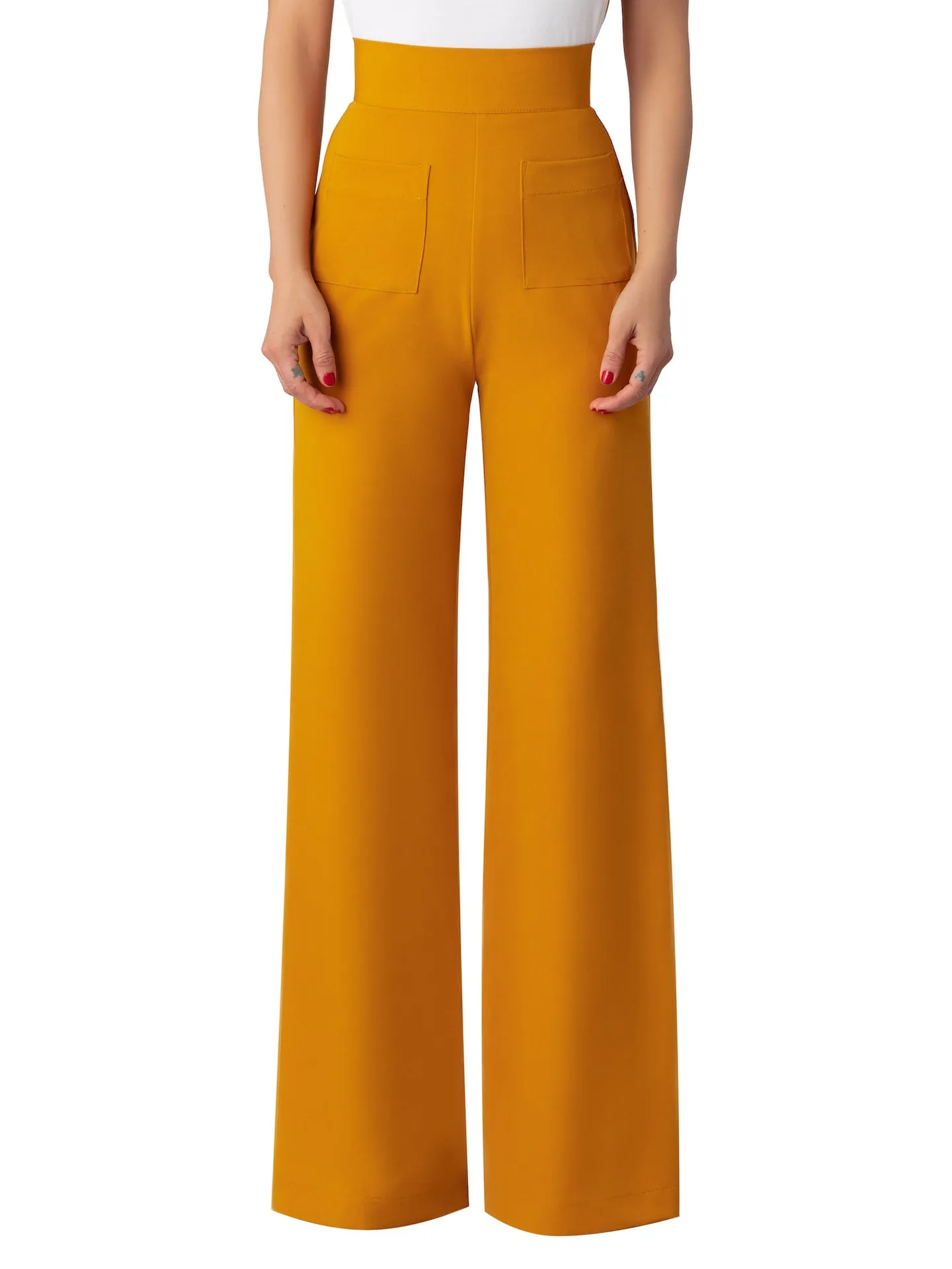 "Yuzu" Mustard High Waist Pants